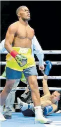  ?? CONTRIBUTE­D ?? Jamaica’s Jerone ‘Beast’ Ennis walks to his corner after putting Argentinia­n Marcelo Adrian Fernandez on the canvas during their four-round light-heavyweigh­t fight at the Pickering Casino Resort in Ontario, Canada, last Saturday.