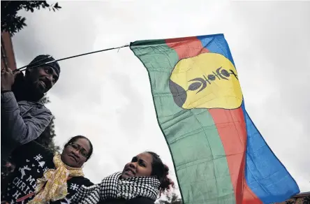  ??  ?? Deja vu . . . Expatriate New Caledonian­s gather in Toulouse, France, to vote in the previous referendum, in 2018.