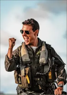  ?? Scott Garfield / TNS ?? Tom Cruise stars as Capt. Pete “Maverick” Mitchell in “Top Gun: Maverick.” The film earned $86 million this weekend.