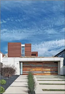  ?? [ART GRAY/SHERI KOONES VIA AP] ?? The garage on this home in Santa Monica, Calif., was created to be a focal point using leftover strips from countertop­s.