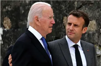  ?? DR ?? Joe Biden e Emmanuel Macron agendam encontro em Outubro para tentar superar a crise