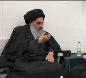  ?? OFFICE OF GRAND AYATOLLAH ALI AL-SISTANI ?? Senior Shiite cleric Grand Ayatollah Ali al-Sistani in the southern Iraqi city of Najaf on March, 13, 2019.