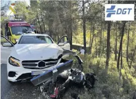  ?? Foto: Guardia Civil ?? Die Kollision mit dem Motorrad war gewaltig.