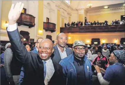  ??  ?? New guard: Khume Ramulifho (right) says the DA shouldn’t be a one-man show led by Mmusi Maimane (centre) but the proposal for a deputy federal leader has been rejected. Photo: Jabu Kumalo/Gallo Images