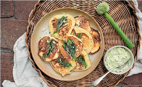  ?? NICOLA GALLOWAY ?? Pick broad beans when they are young, sweet and tender, then turn them into delicious broad bean and mint ricotta pancakes.