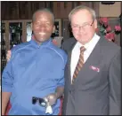  ?? (LEFT): (ABOVE): Dave Alexander ?? Seen receiving the Bob Klemp Shield, from Michael Vigne of the KGC, is the winner, Andries Kori (left). Receiving the runner-up prize is Bazil Nortjé.