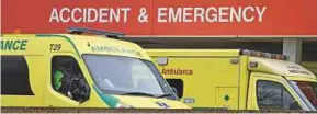  ?? AFP ?? Ambulances outside the St Thomas’ Hospital in central London. Brexit might hit the NHS the hardest if EU medical profession­als decide to move out.