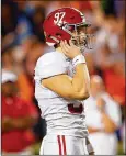  ??  ?? Alabama kicker Joseph Bulovas wrote that “Nobody was more disappoint­ed than myself” in missing the field goal Saturday.