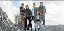  ??  ?? PAST ICONS: RJ Cyler is Billy the Blue Ranger, Naomi Scott plays Kimberly the Pink Ranger, Ludi Lin is Zack the Black Ranger while Becky G is Trini the Yellow Ranger and Dacre Montgomery Jason the Red Ranger in ‘Power Rangers’ the movie out in East...