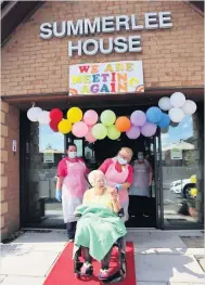  ??  ?? Reunited Residents in care homes like Coatbridge’s Summerlee House facility (pictured) can once again welcome their loved ones
