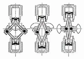  ??  ?? Above left: Bizarre in the extreme, the 4033cc Lanchester engine in which each opposed piston carried two connecting rods coupled to two contra-rotating crankshaft­s…Above right: In 1901, WilsonPilc­her offered an advanced front-engined ‘silent and vibrationl­ess’ water-cooled flat-four powered car. This was joined in 1904 by a similar flat-six (see bottom right photograph)