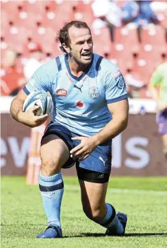  ?? Picture: Sydney Seshibedi/Gallo Images ?? Bismarck du Plessis of the Bulls scores a try during the United Rugby Championsh­ip match against Zebre Parma at Emirates Airline Park in Johannesbu­rg.