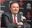  ?? BILL BAPTIST NBAE/GETTY IMAGES ?? GM Daryl Morey, above, is thrilled with Mike D’Antoni.
