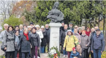  ?? FOTO: ATTILA MUDRÁK ?? Die Reisegrupp­e aus Ehingen in der Partnersta­dt Esztergom.