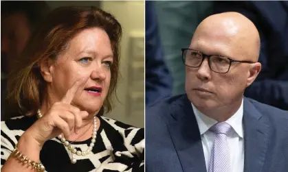  ?? Photograph: Dave Hunt/AAP ?? Peter Dutton reportedly flew to Perth to attend Gina Rinehart’s birthday party on Thursday night before returning to campaign in Dunkley on Friday morning.