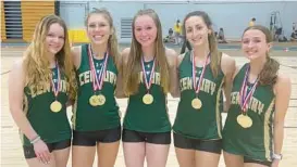  ?? TIMOTHY DASHIELL/BALTIMORE SUN MEDIA ?? 2023 marks the fourth straight year the Century Knights have clinched the Carroll County girls indoor track championsh­ip.