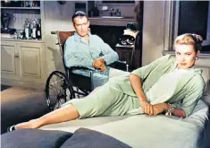  ??  ?? Grace Kelly, as she then was, alongside James Stewart in Alfred Hitchcock's Rear Window