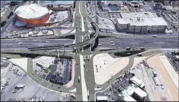  ?? NDOT ?? This rendering shows what the $200 million Interstate 15/Tropicana interchang­e project will look like once it is completed in 2024.