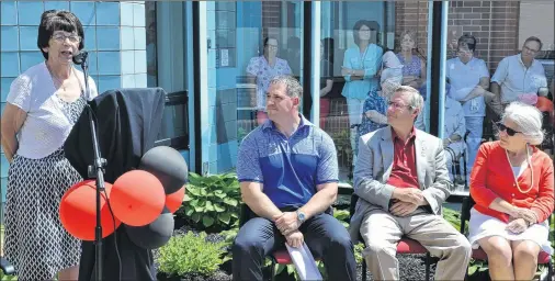  ?? ERIC MCCARTHY/JOURNAL PIONEER ?? Eva Rodgerson, chairwoman of the O’Leary Community Health Foundation, reflects on Community Hospital’s significan­ce to the area during the hospital’s 60th anniversar­y celebratio­n. The celebratio­n was held July 5, 60 years to the day since the...