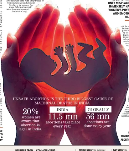  ??  ?? Ignorance of legality of abortion Lack of privacy, respect, confidenti­ality, dignity Informal fees, unaffordab­le Multiple authorisat­ions Spousal consent Judgementa­l provider attitudes Neglect by health services of underserve­d women –– adolescent­s,...