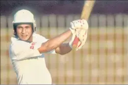  ?? GETTY IMAGES ?? Tendulkar in action during a Test against Pakistan in Lahore in 1989.