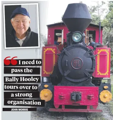  ?? Picture: TANYA SNELLING, STRATEGIC PR ?? STEAMING AHEAD: The Bally Hooley train; and (inset) John Morris.