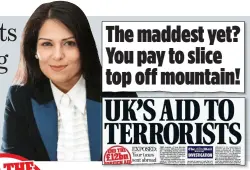  ??  ?? DEFIANT: Priti Patel will not be bound by the ‘0.7’ pledge which has led to aid scandals that have been highlighte­d in MoS reports