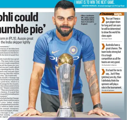  ?? AFP ?? After a lacklustre IPL, India captain Virat Kohli will be keen to do well in England.