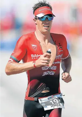  ?? Picture: RICHARD HUGGARD/GALLO IMAGES ?? NOT FAZED: James Cunnama in the Standard Bank Ironman South Africa 2016 in Nelson Mandela Bay in April 2016