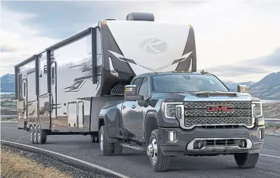  ?? GENERAL MOTORS PHOTOS ?? One selling point of the 2020 GMC Sierra 3500HD is a new trailering technology package that includes 15 unique camera views.