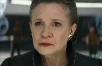  ?? LUCASFILM VIA AP ?? This image released by Lucasfilm shows Carrie Fisher as General Leia in “Star Wars: The Last Jedi,” in theaters on Dec. 15.