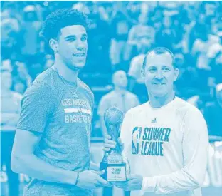  ?? Ethan Miller / Getty Images ?? Top Lakers pick Lonzo Ball helped make the NBA Summer League must-see TV this year.
