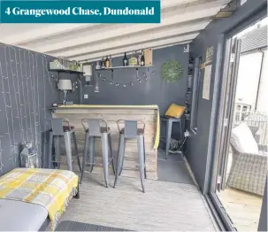  ??  ?? 4 Grangewood Chase, Dundonald
Cheers: five properties currently on the market with their own home bar