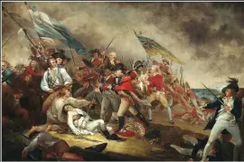  ??  ?? 1775年6月美国独­立战争中的邦克山战役­场景