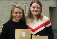  ??  ?? Sarah Linehan and Ciara O’ Flynn collected their results at Coláiste Treasa, Kanturk.