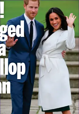 ??  ?? Engaging: Harry and Meghan share their joy