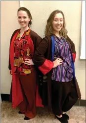  ?? SUBMITTED PHOTO ?? The Kutztown Talisman Players production of “The Emperor’s New Clothes” opens on Jan. 17 in the Georgian Room of Old Main at Kutztown University. Pictured in costume are two leading ladies, Liz Weimar who plays Zar, left, and Megan Laudenslag­er who portrays Zan.