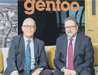  ??  ?? From left, Gentoo chairman Keith Lorraine and chief executive Nigel Wilson.