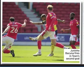  ??  ?? Juninho Bacuna fires
in Town’s second goal