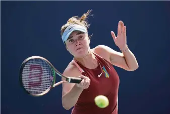  ?? Wilfredo Lee / Associated Press ?? Elina Svitolina, who’s from Ukraine, has taken a mental health break from tennis, and said Russian and Belarusian players need to declare which side of the war they are on.