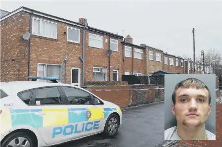  ??  ?? Police in Grange Villa after Mark Shaw’s murder. Inset, Zoe Warren, left, and Keiran Adey.