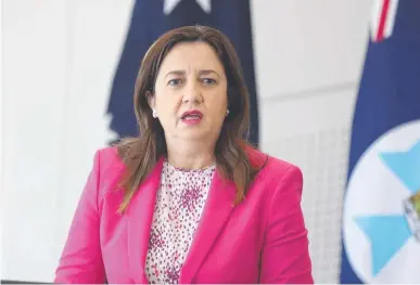  ??  ?? Premier Annastacia Palaszczuk has been criticised for letting in football teams. Picture: Annette Dew