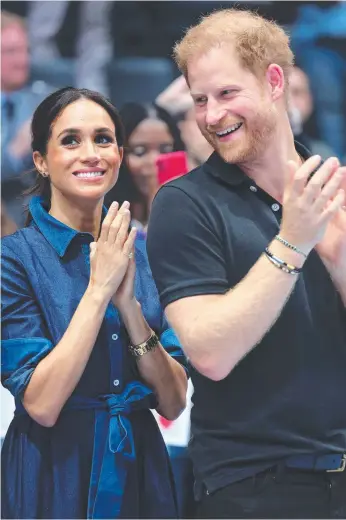  ?? Picture: Getty ?? Meghan and Harry in Dusseldorf last year.