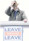  ?? PHOTO: GETTY IMAGES ?? MEP and former leader of the UK Independen­ce Party (UKIP) Nigel Farage on the ‘‘Leave Means Leave’’ bus, before a rally yesterday in Bournemout­h, England. Leave Means Leave is a proBrexit campaign.