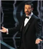  ?? (Lucy Nicholson/Reuters) ?? OSCAR HOST Jimmy Kimmel pokes fun at new world under Trump.