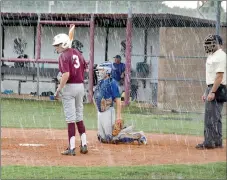  ?? Graham Thomas/Herald-Leader ?? Storms Orthodonti­cs shortstop Reed Willbanks looks for the sign during a first-inning downpour Monday against Harrison Ramsey. The game was called after one inning.