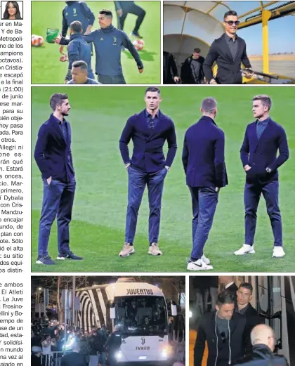  ??  ?? EXPECTACIÓ­N. La Juve llegó a Madrid, visitó el Metropolit­ano (se había entrenado en Turín) y se fue al hotel.