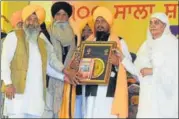  ?? HT PHOTO ?? Akal Takht acting jathedar Giani Harpreet Singh with SGPC president Jagir Kaur and others in Gurdaspur to mark the Nankana Sahib massacre centenary on Sunday.