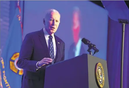  ?? Evan Vucci Associated Press ?? PRESIDENT BIDEN, seen at a conference last week in Washington, has readied healthcare as an issue he clearly plans to run on in 2024.