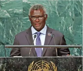  ??  ?? Solomon Islands Prime Minister Manasseh Sogavare.